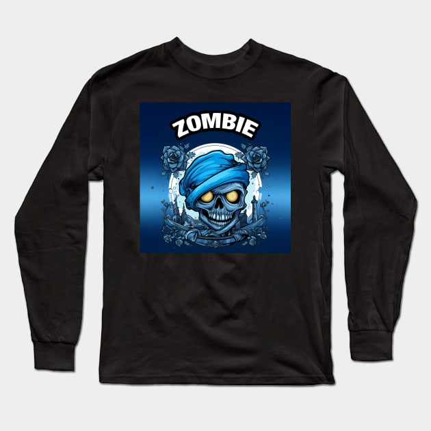 Zombie Skeleton Long Sleeve T-Shirt by Dysfunctional Tee Shop